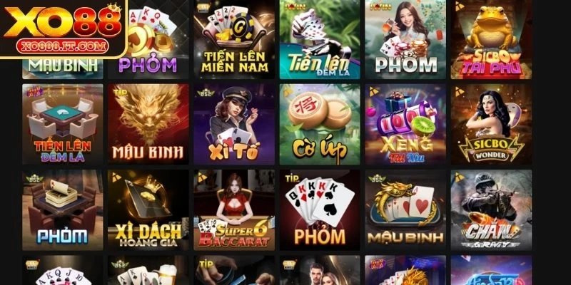 Các tựa game bài phổ biến tại XO88